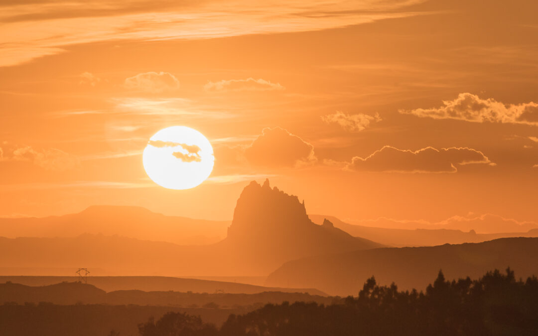 Shiprock Sunset, West of Pinon Mesa, NM